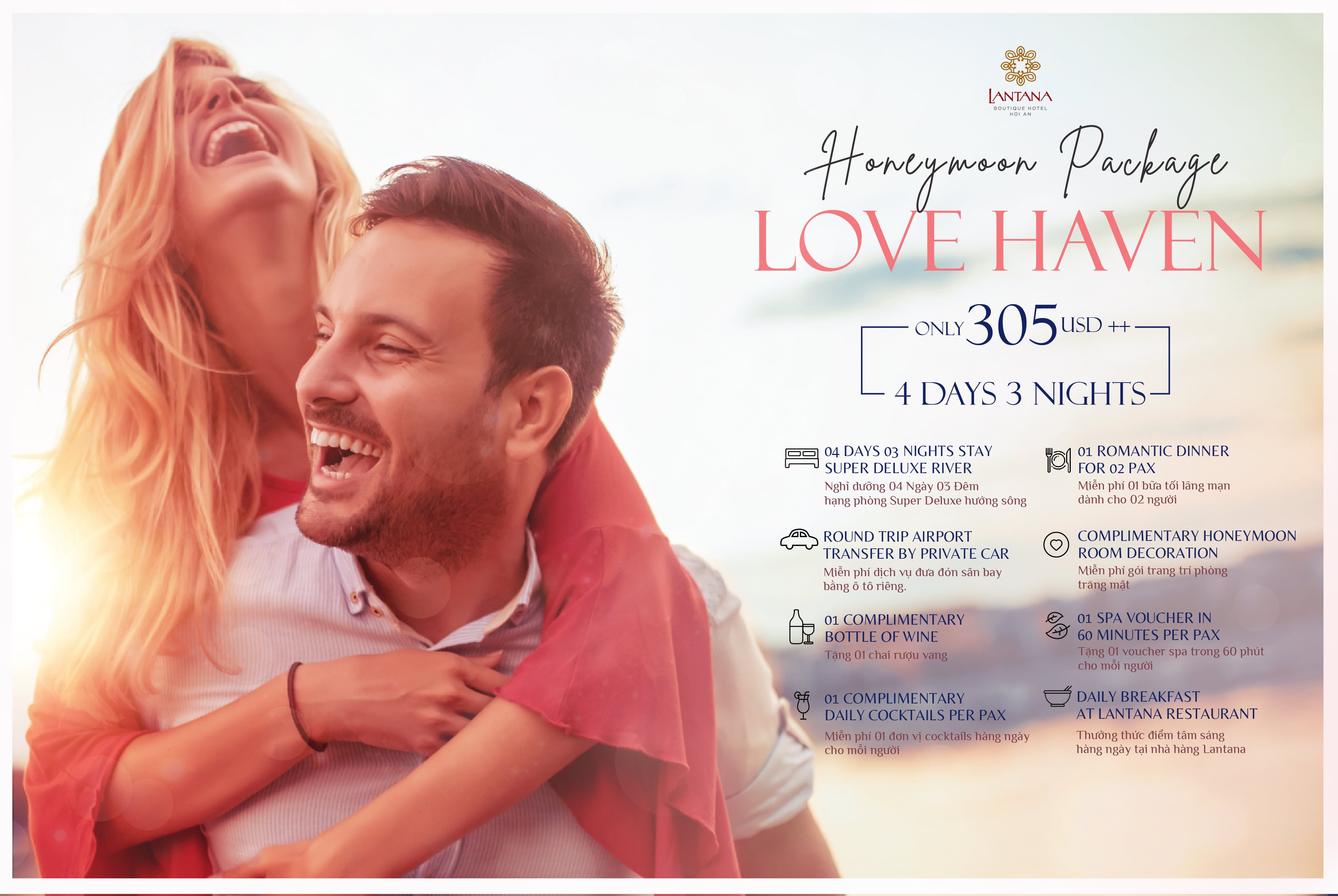 HONEYMOON PACKAGE - 4 Days 3 Nights Only 305USD++